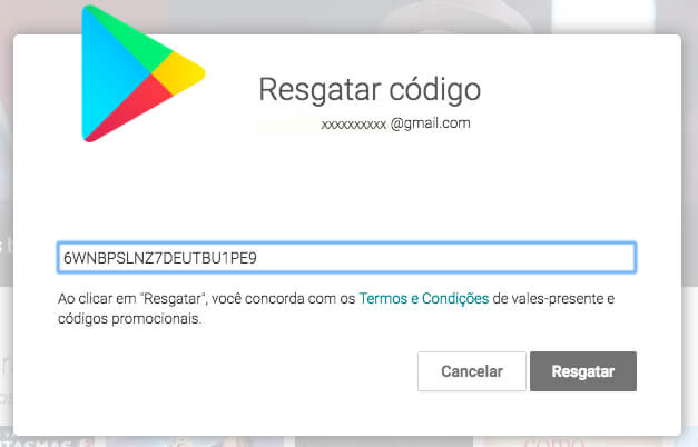 GooglePlay: resgatar mais de um código e usar valor pra comprar  armazenamento.