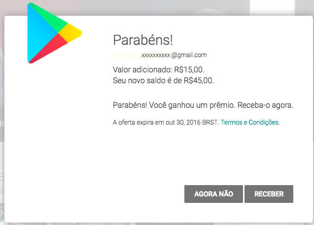 Google Play Gift Card R$ 30